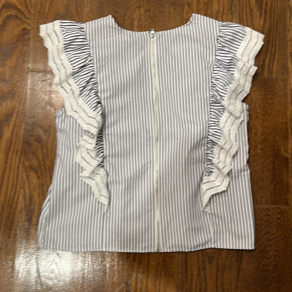 Aqua Ruffle Striped Top - Picture 2 of 3